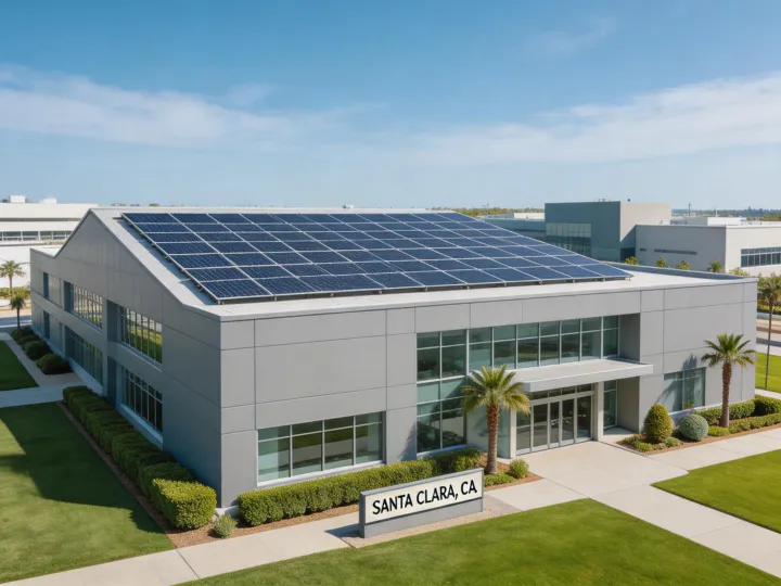 Coherent Santa Clara laser manufacturing facility with rooftop solar